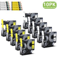 3-10Pcs Heat Shrink Tube Industry Label Tapes Compatible for Dymo A18055 A18056 6/9/12/19/24mm Ribbon for DYMO Rhino 4200 5000