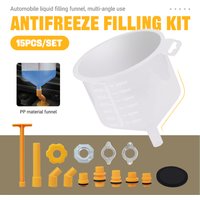 Multi-Vehicle Spill Proof Coolant Filling Tool 15Pcs/Set Plastic Funnel Spout Pour Oil Tool For Universal Engine Maintenance
