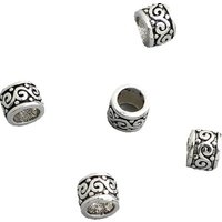 2pcs/Lot 925 Sterling Silver Lucky Clouds Pattern Small Beads 4.5mm Bracelets Necklace Silver Spacer Charms DIY Jewelry Findings