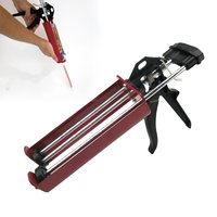 Manual Dual Cartridge Caulking Gun Two-Component Caulking Gun Iron Adhesive Applicator Gun for Epoxy Acrylic Polyurethane