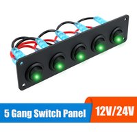 24 V 12 V 5 Tasten Licht Kippschalter Panel für Boot RV Yacht Marine Auto Innen LED Schlüssel Anzeige Breaker Wasserdicht