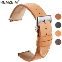Handmade Genuine Leather Watchband 16mm 18mm 20mm 22mm 24mm Soft Vintage Bracelet Quick Release Leather Watch Strap
