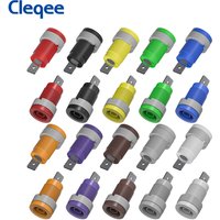 Cleqee P40018A 4mm Banana Female Jack Panel Mount Socket Binding Post Adapters Ten Colors for 4mm Banana Plug Connectors