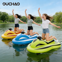 Holiday Gift Electric Inflatable Jet Ski Rechargeable Motorboat for Kids Summer Water Fun