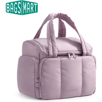 BAGSMART Puffy Travel Toiletry Bag Roomy Makeup Bag with Multi-Pockets for Full-Sized Toiletries Accessories