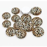 8mm 10mm 12mm 14mm 16mm 18mm 20mm 25mm Leopard Handmade Glass Cabochons Fit 8-25mm Cameo Cabochon Base For Bracelet Ear Studs