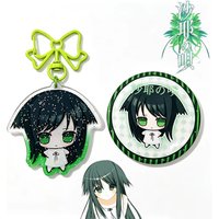 Anime The Song of Saya Cosplay Keychain Brooch Set Saya Cartoon Acrylic Pendant Keyring Metal Badge Backpack Accessories