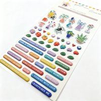 Creative Path Puffy Scrapbooking Deco Stickers Cute Vase Love Heart Small Mini Puffy Stickers For Planner Journaling Crafting