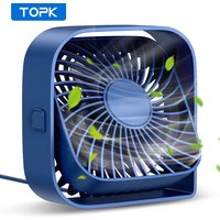 TOPK Mini Portable Fan,USB Desk Fan Table,Quiet 3 Speed Wind Personal Fan 360°Rotatable Head Standing Fans for Room Camping Hom