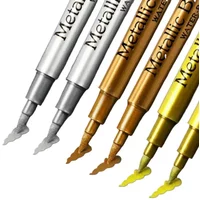 1pc Point Pen Marker Acrylic Paint Highlights Metallic Permanent Marker Gold Silver Epoxy Resin Drawing Pen Gold Leafing