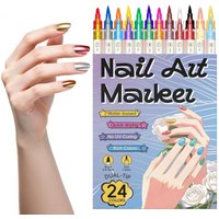 24 Color Double Headed Nail Art Graffiti Pen Acrylic Pen Set, Metallic Dopamine Color Nail Art Graffiti Pen, Pointillism Graffit