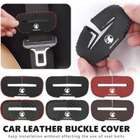 For Vauxhall Leather Car Safety Belt Buckle Protector Anti-Scratch Cover Auto Accessories VXR8 Astra Zafira Vectra Tigra Corsa D