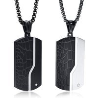 Valentine's Day Gift Stainless Steel Jewelry Dog Tag Man Necklace Pendant For Wedding Birthday Party Dad Boyfriend