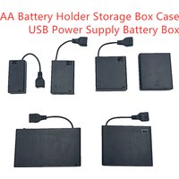 Portable Mini 2 3 4 6 8 x AA Battery Holder Storage Box Case USB Power Supply Battery Box For LED Strip Light