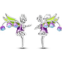 925 Sterling Silver Purple Lily of the Valley Elf Stud Earrings For Lady S925 Jewelry Party Exquisite Birthday Gifts