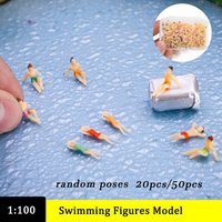 20pcs/50pcs 1:100 Scale ABS Painted Swimming Figures Model People Architecture Building Layout DIY Model Making for Diorama