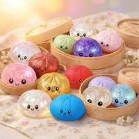 Simulation Cute Bun Dumpling Squeezable Toy Anxiety Relief Low Rebound Relief Fidget Toy Decompression Toys Stretchy Toys