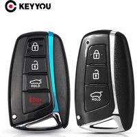 KEYYOU For Hyundai Genesis Santa Fe 2012-2018 Equus Azera Tucson Smart Fob Remote Car Key Shell 3/4 Buttons Keyless Cover Case