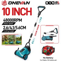 ONEVAN 5000W Brushless Electric Lawn Mower Cordless Handheld Angle Grass Trimmer Garden Cutter Power Tool For Makita Battery Pin