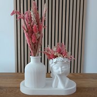 2pcs Silicone Set-s Vase Silicone Mould Striped Vase Silicone Mould Oval Tray Mould Candlestick Mould Making Handmade Jewellery