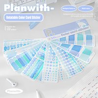 Planwith Durable Rotatable Color Card Tabs Reusable Writable PET Stickers Creative Index Planner Bookmark Students Organization