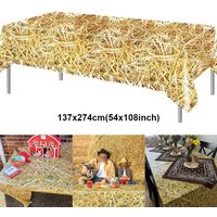 1-3 Pack Straw Table Covers Hay Table Cloth Starw Farm Hay Bales Decoration Western Farm Theme Cowboy Birthday Party Supplies