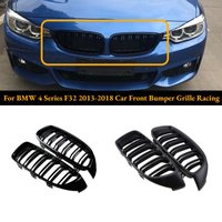 Racing Grills for BMW 4 Series F32 2013-2018 Car Front Bumper Grille Racing Grill Dual-Slat Glossy Black Grilles Accessories