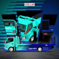 CoolCar 1:64 H300 Flatbed Transport Trailer - Falken Alloy Car Model