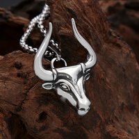 Vintage Creative High Polish Stainless Steel Bull Head Necklace Punk Personalized Male Animal Pendant Jewelry Gifts Wholesale