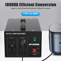 DT-1000VA/DT-2000VA Spannungswandler-Transformator, 110V auf 220V 220V auf 110V Aufwärts-/Abwärtstransformator mit Universalsteckdosen