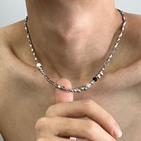 Punk Stainless Steel Beaded Necklace For Women Men Y2K Hip Hop Choker Waterproof Charm Necklace Party Jewelry Accessories Gifts
