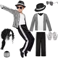 2026 Michael Jackson Performance Costume Imitation Stage Sequin Outfit for Kids and Adults, Unisex MJ Performance Suit Set