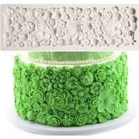 3D Flower Garland Fondant Mold Leaves Pattern Cake Lace Mat For Birthday Wedding Decoration Kitchen Border Embossing Impression