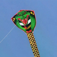 1Pcs Outdoor Play Cobra Kite Large Snake Kite For Children Kite Nylon Facric Fly String Line Beach Sports