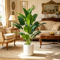 Fake Banana Leaves Palm Tree 67-112cm, Artificial Tropical Bird Of Paradise Plant For Home Garden Office Party Decor