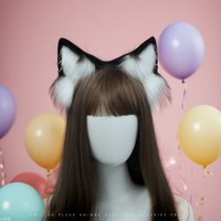 Black White Fox Ears Headwear Realistic Plush Cosplay Accessories for Anime Party Convention Props Lolita JK Costume Headband