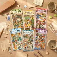 Waterproof PET Stickers with Girl Life Travel Journaling Decals for Kids’ DIY Scrapbooking Handmade Crafts Cross-Border