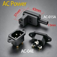 Pure Copper AC Power Connector AC-015A AC-04E Male Female Plug Socket Power Cable Interface DIY Assembly Repair Connector Black