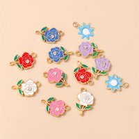 20pcs 11x19mm Cute Colorful Enamel Flower Charms Pendants for Jewelry Making Necklaces Earrings Bracelets Accessories DIY Gifts