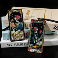 1/2pc New Gothic Style Acrylic Bookmarks, Clear Skull Man Pattern Bookmarks, Stationery Book Accessories Reading Markers, Gifts