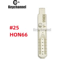 5PCS HON66 Car Key #25 Engraved Line Key Blade Scale Shearing Teeth Cutting Key Blank Clipper Key Blade For Honda Civic Accord