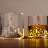 Japanese Glass Glacier Mountain Teacup Mt. Fuji Heat-resistant Glass Teacup Office Handy Retro Wine Glass Whisky Cup Home