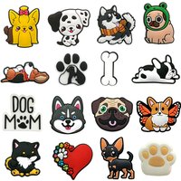 New Arrivals 1Pcs Cute Dog Pvc Shoe Charms for Crocs Accessories Pin DIY Bracelet Wristband Adults Party Favor Gifts