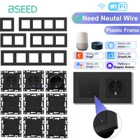 BSEED WIFI Click Switch Module Smart Light Switch Parts Shutter Curtain Plastic Frame DIY Combination Wall Sockets Key E-Series