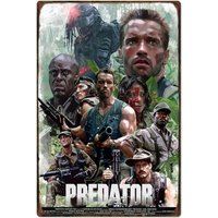 1c,BLLTZ Movie Theme Poster Predator Vintage Metal Tin Sign Retro Movie Tin Sign Wall Art Sign for Home Wall Decor 8x12 in