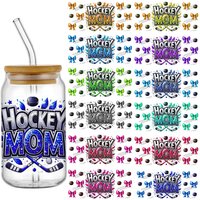 Ice Hockey Series Patterns UV DTF Transfers Stickers Mother's Day 16oz Wrap Libbey Glass Can Waterproof DIY Personalize Sticker