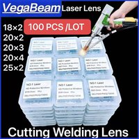 100PCS VegaBeam Laser Protective Windows lens 18x2 20x2 20x3 20x4 25x2 1064nm optical lens For Laser Cutting&Laser Welding lens