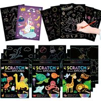 Children Scratch Painting Set Cartoon Colorful Card DIY Drawing Toys Early Education Template Art Supplies Birthday Gifts TMZ