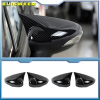 Bat Style Mirror Cover For Ford Fiesta 2008-2018 Rearview Mirror Cover 2Pieces Cover Glossy Black Car Shields Exterior accessory