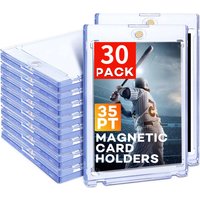 30PC 35pt Magnetic Card Holders Display Cabinet Suitable For Gaming Sports Trading Card Hard Acrylic UV Protection Waterproof